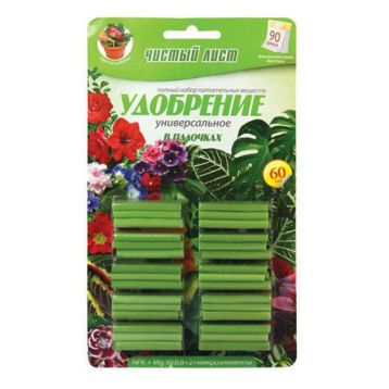Чистый лист универсал мин удобр в палочках (Kvitofor)