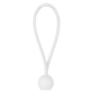 Эластичный резиновый шнур с шариком 20см BUNGEE CORD BALL белый (25 шт.) (Bradas)