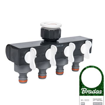 Распределитель с 4 кранами РВ 3/4" WHITE LINE 