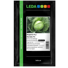 Кората F1 насіння капусти б/г ранньої 55-62 дн. 1,3-1,7 кг окр. (Leda Agro)