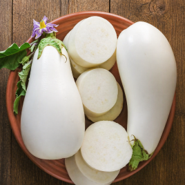 Юкі F1 насіння баклажана тип Бібо раннього 90-95 дн. до 400гр 17 см білого (Елітний ряд)