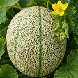 Ортолани семена дыни тип Канталупе средней 75-80 дн. 1,6-2 кг овал. зел./оран.-роз. (Hortus)