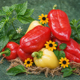 Виктория семена перца сладкого тип Венгерский раннего 115 дн. конич. 50-60 гр. 4-6 мм св.зелен./красн. (Геліос)